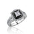 18K White gold ring with diamonds and black onyx