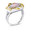 18K Two Tone Fashion Ring with Diamonds Onyx And Opal