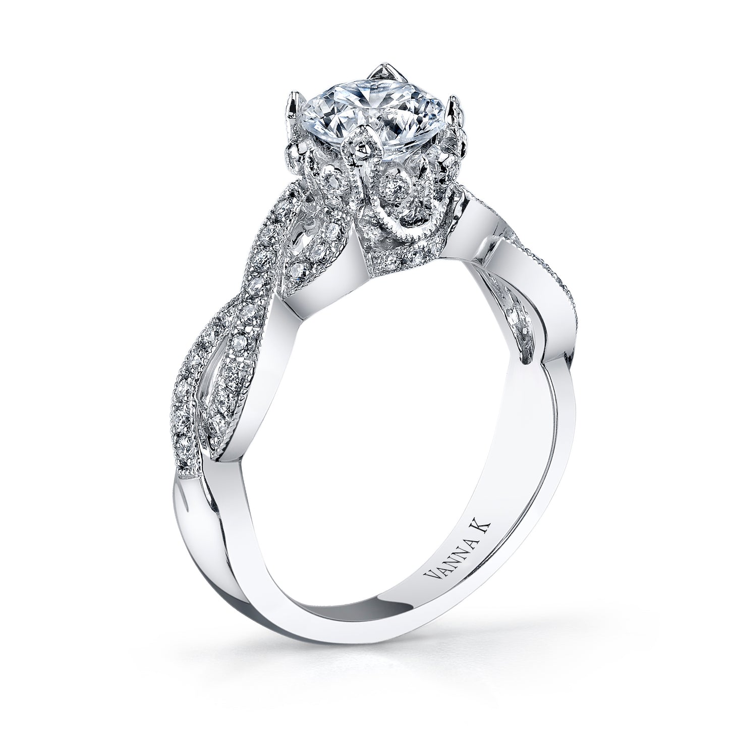 18K White Gold Diamond Engagement Ring