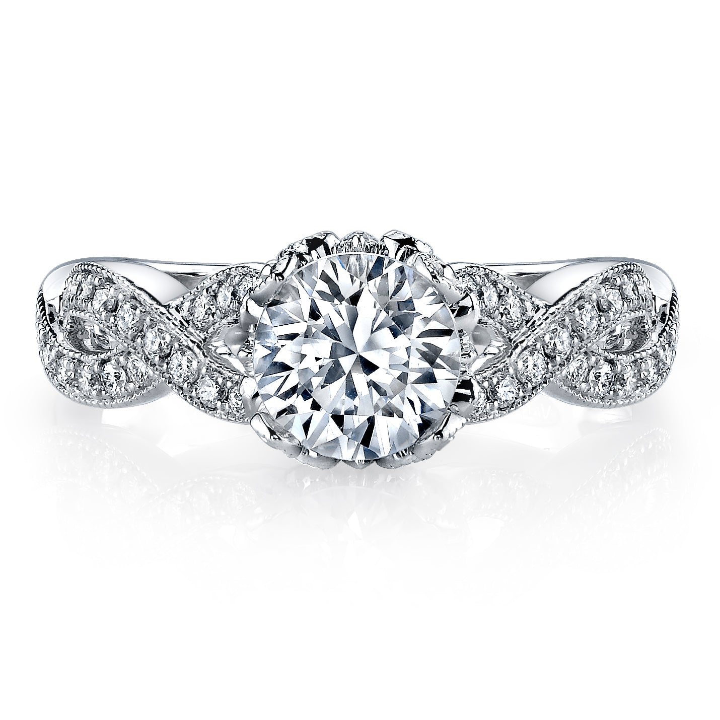 18K White Gold Diamond Engagement Ring