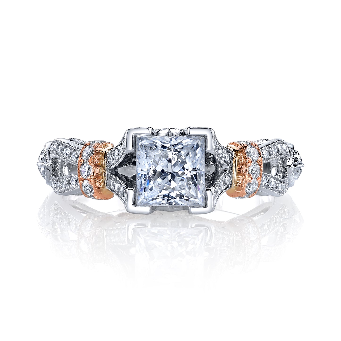 18K Two Tone Diamond Engagement Ring
