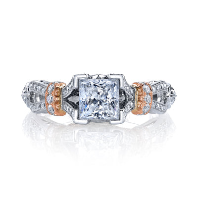 18K Two Tone Diamond Engagement Ring
