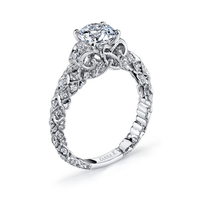 18K White Gold Diamond Engagement Ring