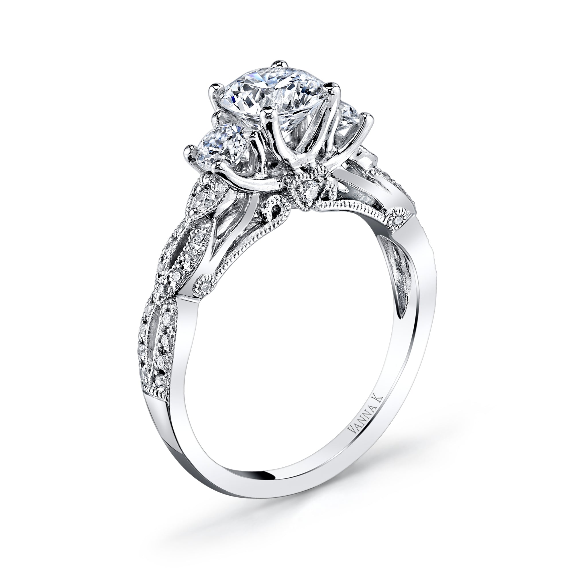 Classic Solitaire Round Diamond Ring in 18K White Gold - 4 prongs-2