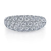 18K White Gold Diamond Pave Domed Shaped Ring