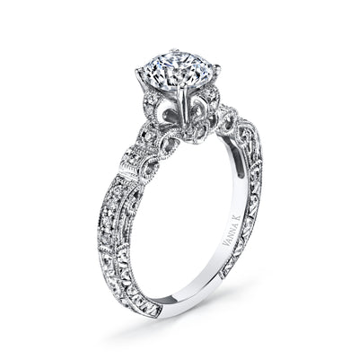 Diamond and Braided Bridal Set in White Gold (0.21 ct. tw
