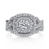 18K White Gold Double Halo Diamond Engagement Ring