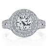 18K White Gold Double Halo Diamond Engagement Ring