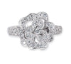 18K White Gold Flower Ring With Diamonds