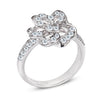 18K White Gold Flower Ring With Diamonds