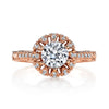 18K Rose Gold Signature Crown Diamond Engagement Ring