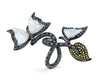 18K Black Gold Fashion Butterfly Diamond And Sapphire Ring