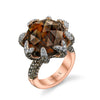 18K Rose Gold Fashion Diamond And Smokey Quartz Ring