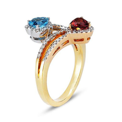 18K Rose Gold Birthstone Ring With Diamonds And Colored Stones - Kitsinian  Jewelers