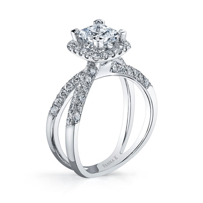 18K White Gold Diamond Engagement Ring