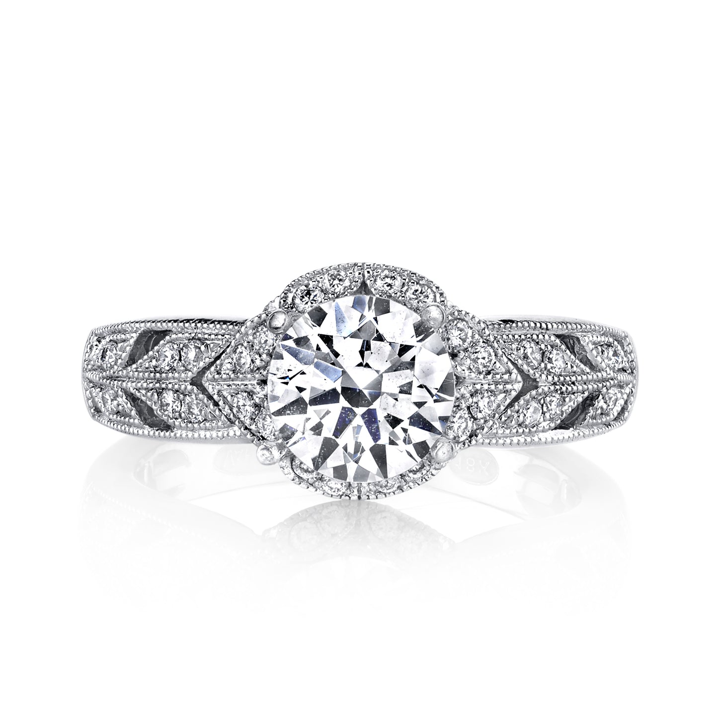 18K White Gold Diamond Engagement Ring