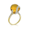 18K YELLOW GOLD RING WITH DIAMONDS AND CITRINE