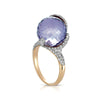18K Rose Gold Ring With Diamonds And Amethyst