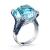 18K White Gold Diamond And Sapphire Fashion Blue Topaz Ring