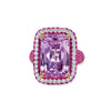 18K White Gold Ring With Diamonds Sapphires And Kunzite