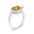 18K White Gold Ring With Diamonds And Citrine