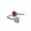 18K Rose Gold Birthstone Ring With Diamonds And Colored Stones