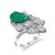 18K White Gold Fashion Diamond And Emerald Ring