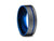 8MM Brushed GRAY GUNMETAL Tungsten Wedding Band BLUE LINE AND BLUE INTERIOR