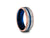 8MM BRUSHED GRAY Tungsten Wedding Band ROSE GOLD EDGES AND BLUE INTERIOR