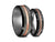 6MM/8MM BRUSHED GRAY GUNMETAL Tungsten Wedding Band Set ROSE GOLD CENTER AND GRAY INTERIOR