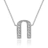 14K White Gold Armenian Initial Diamond Necklace