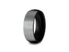 Brushed Tungsten Wedding Ring - Gray Gunmetal - Engagement Ring - Two Tone - Dome Shaped - Comfort Fit  8mm - Vantani Wedding Bands