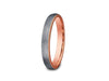Rose Gold Tungsten Wedding Band - Brushed Polished - Engagement Ring - Two Tone - Dome Shaped - Comfort Fit  3mm - Vantani Wedding Bands