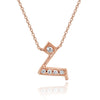 14K Rose Gold Armenian Initial Diamond Necklace