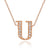 14K Rose Gold Armenian Initial Diamond Necklace