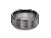 Brushed and Polished Tungsten Wedding Band - Gray Gunmetal - Engagement Ring - Beveled Shaped - Comfort Fit   8mm - Vantani Wedding Bands