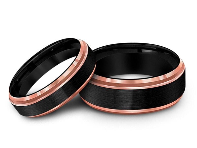 Why We Are Obsessed With These Mens Black Wedding Bands | MiaDonna