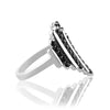 Sterling silver heart ring with black spinel