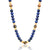 14K Yellow gold beaded necklace with blue lapiz