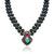 Hematite double strand necklace with mother of pearl