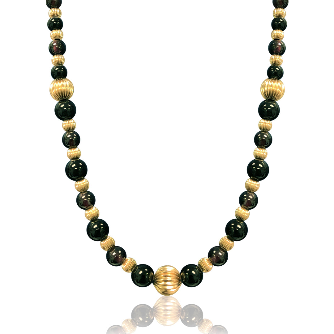 Onyx Armenian Initial Necklace (Sample Sale) - IceLink