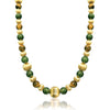 14K Yellow gold beaded necklace with jade and tiger eye