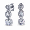 STERLING SILVER DROP EARRINGS WITH CZ STONES