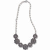 STERLING SILVER NECKLACE WITH MARCASITE AND CRYSTALS