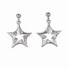 STERLING SILVER STAR EARRINGS WITH CZ STONES