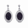 STERLING SILVER EARRINGS WITH BLACK CZ STONES