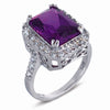 STERLING SILVER RING WITH PURPLE CORUNDUM