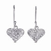 STERLING SILVER HEART EARRINGS WITH CRYSTALS