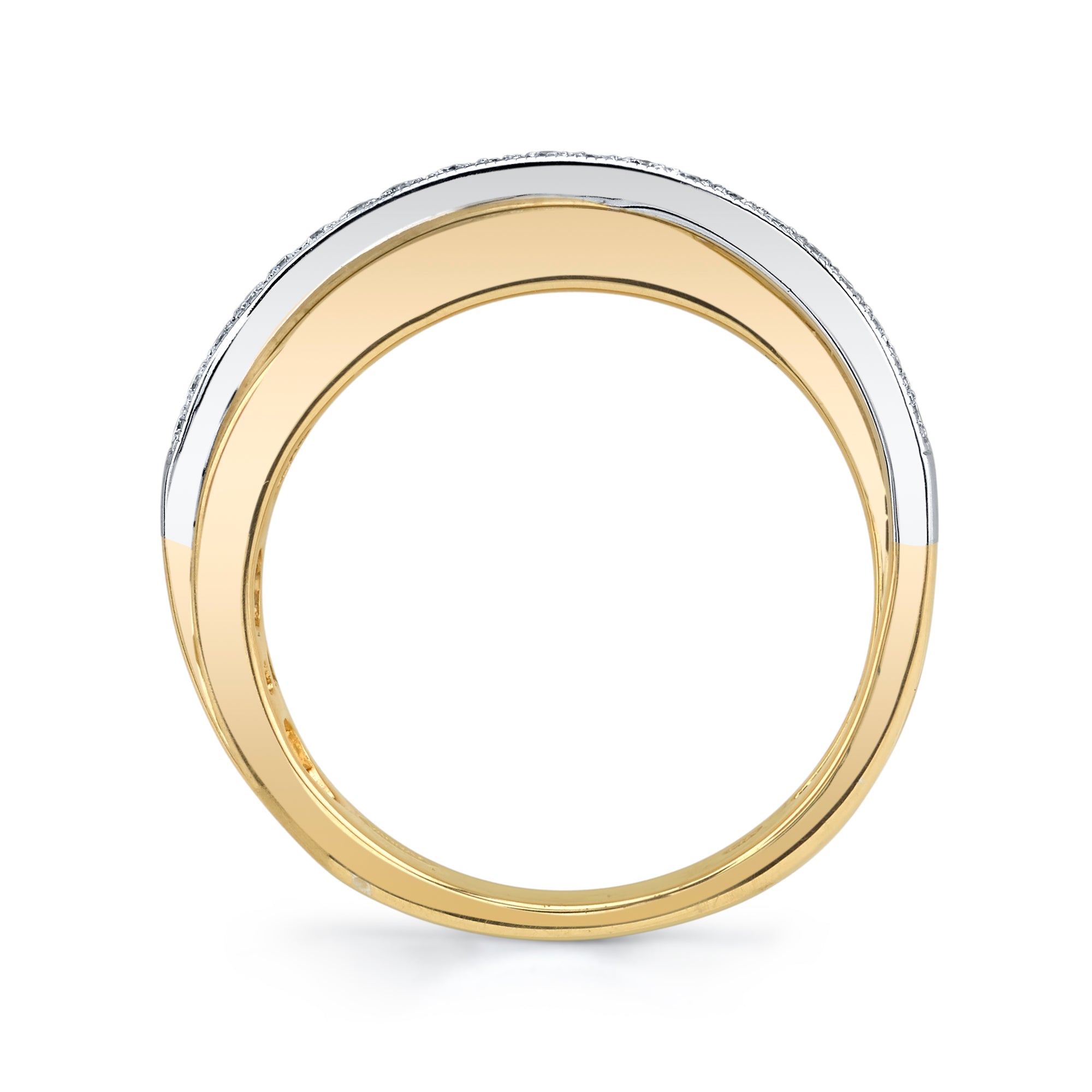 Minimalist Double Chevron Diamond Ring in Two-Tone 14K Gold Lr51826m45jj LV
