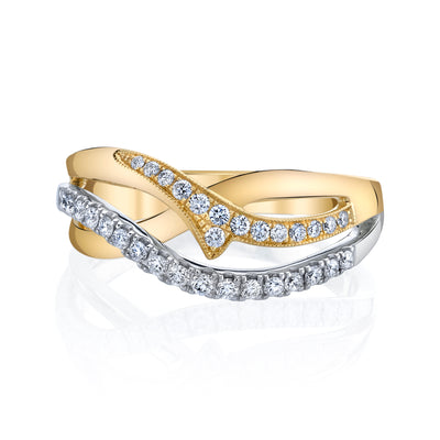 14K Two Tone Fashion Diamond Ring